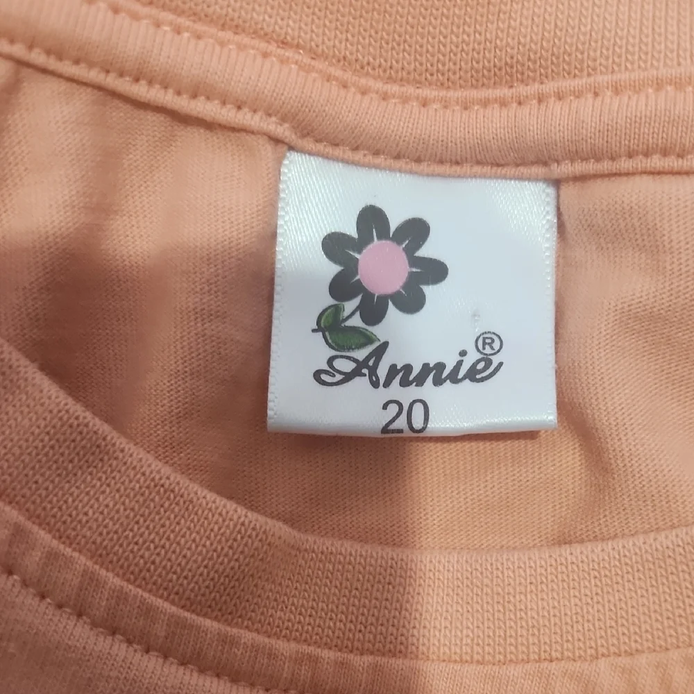 Orange Graphic Peplum Long Sleeves Tee With Number Design Pants